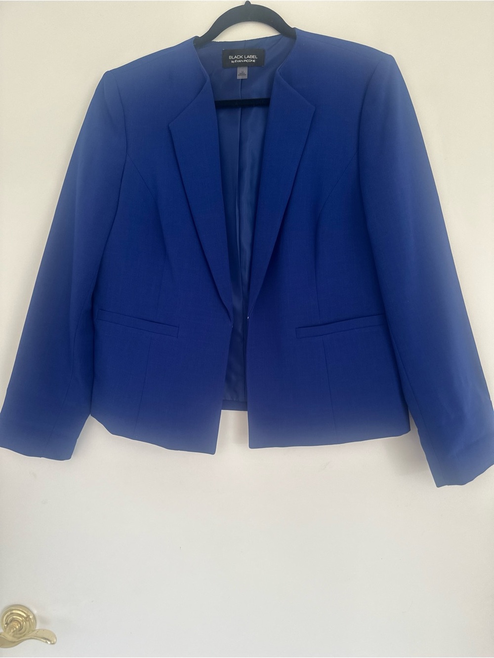 Black Label by Evan-Picone Royal Blue Open-Front Blazer